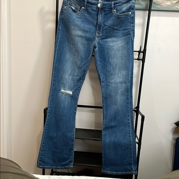 Seven7 Denim - Seven7 Distressed Blue Flare Jeans